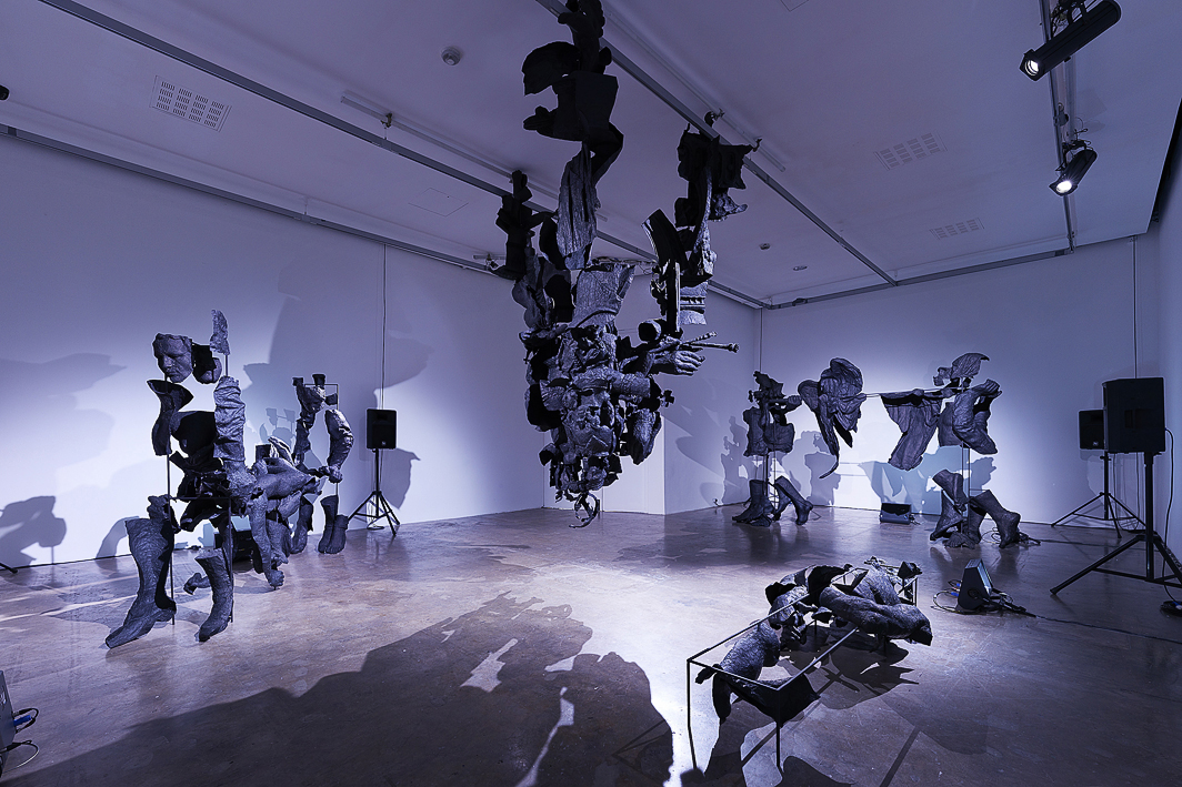 Hadley+Maxwell, The Queen still falls to you Exhibition view, Project Arts Centre, Dublin.